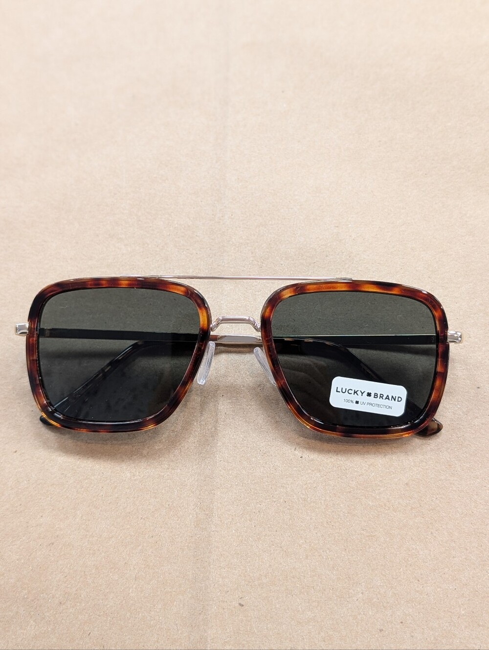 Lucky Brand Tortoiseshell Square Aviation style Sunglasses
